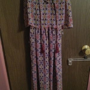 As u wish floor length maroon patterned dress